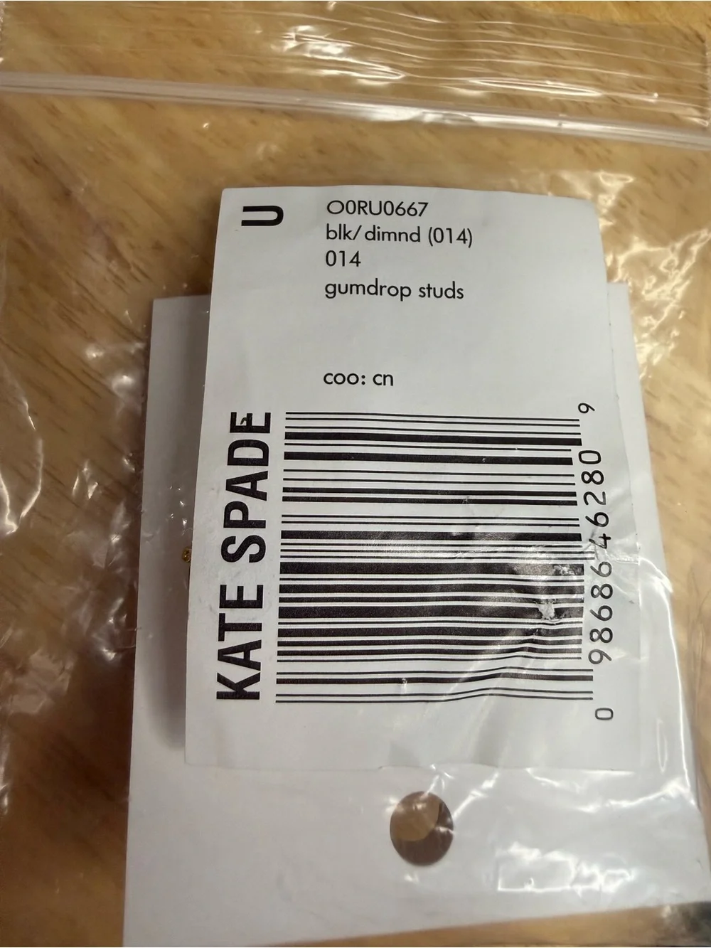 kate spade Black Crystal Stud Earrings
